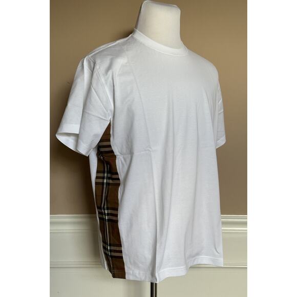 Burberry Caris Check White T-shirt L (Oversized) 8085111 NWT $480